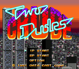 Two Crude Dudes (Europe) Title Screen